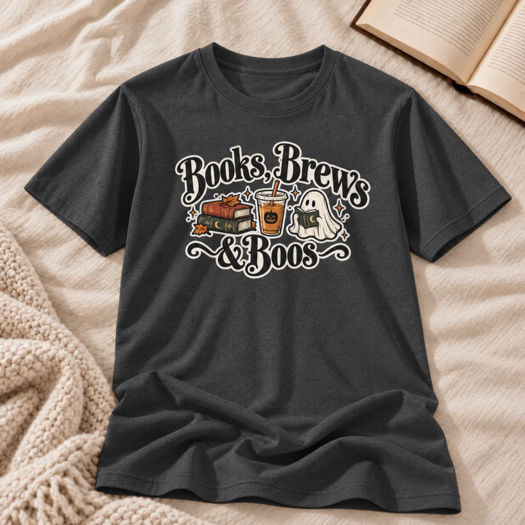 Books, Brews & Boos T-shirt