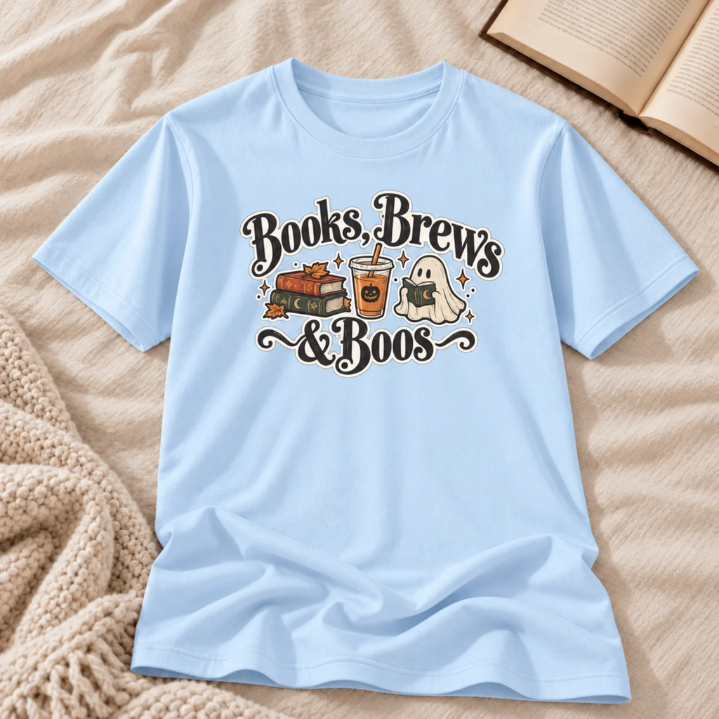Books, Brews & Boos T-shirt
