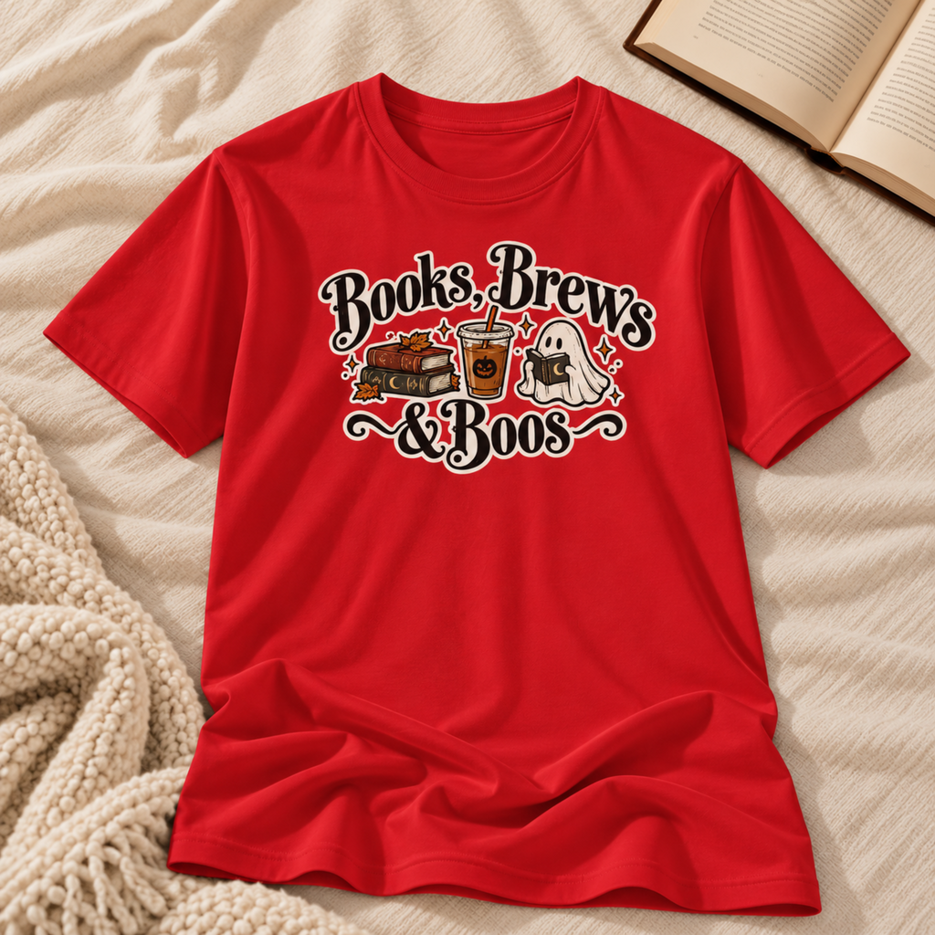 Books, Brews & Boos T-shirt